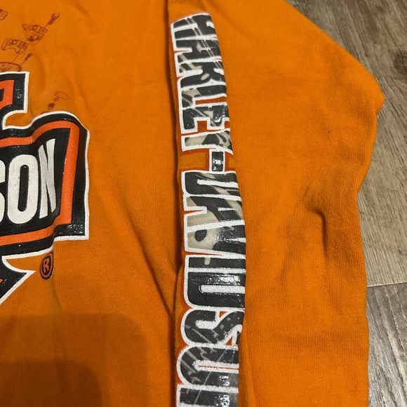 Harley-Davidson Orange Long Sleeve Shield Logo Tee - Picture 2 of 4